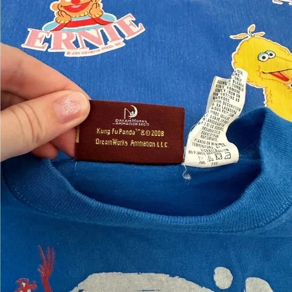 Y2K 2008 Kids Dreamworks Kung Fu Panda Blue Long Sleeve Tee Size 18-24M - Picture 5 of 7